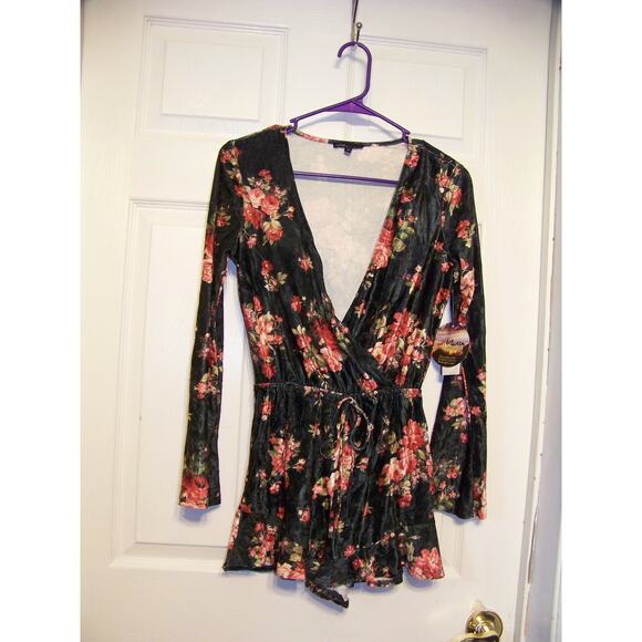 Bebop Women's  Romper Jumper Size XS Green/Floral - Picture 1 of 2